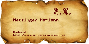 Metzinger Mariann névjegykártya